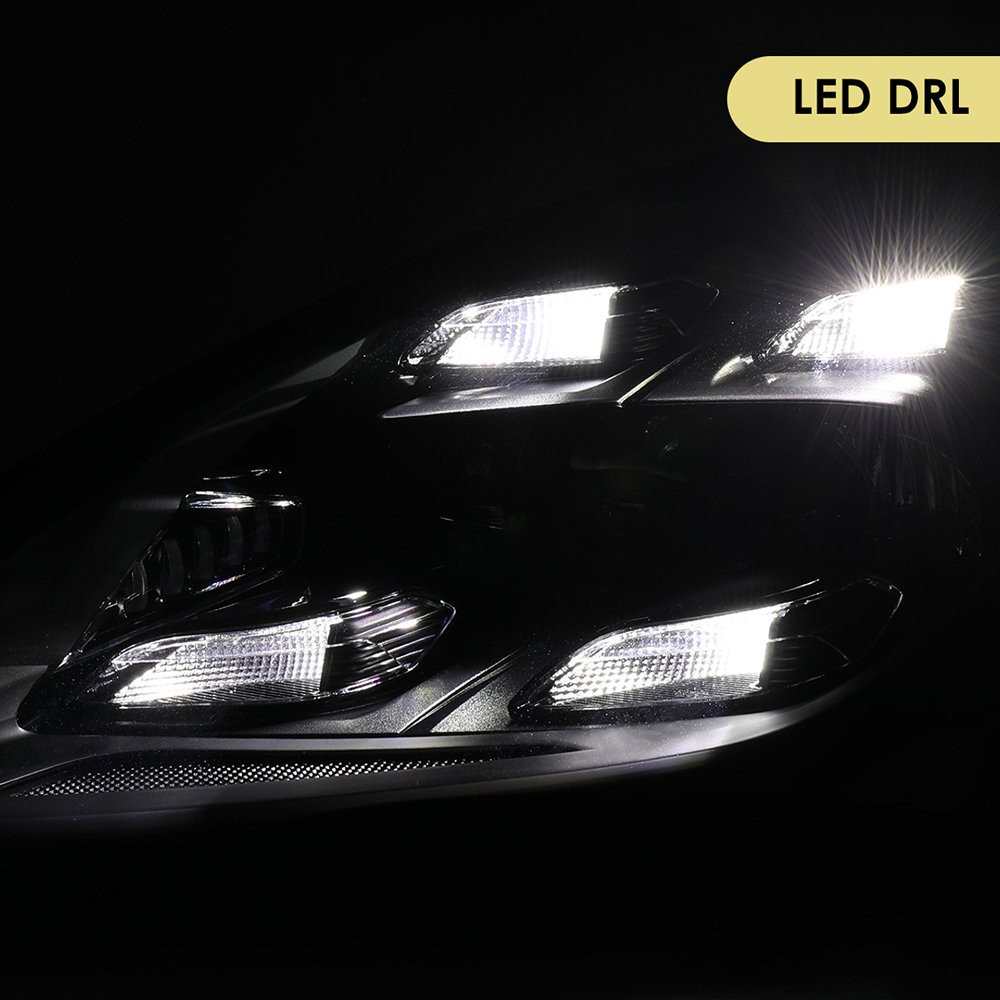 Fits 2010-2013 Porsche Panamera 970.1 LED Projector w/ DRL Headlights (Matte Black Housing / Glossy Black Accents / Clear Lens) - Image 4
