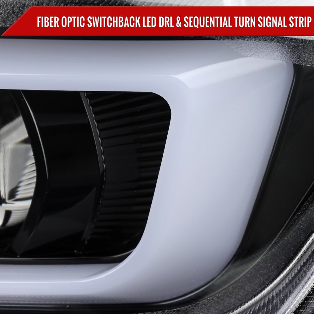 Fits 2016-2018 Chevrolet Camaro LED Strip Projector Headlights w/ Sequential Turn Signal Lights (Glossy Black Housing/Clear Lens) - Image 5