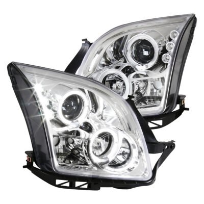 Fits 2006-2009 Ford Fusion Dual Halo Projector Headlights (Chrome Housing/Clear Lens)