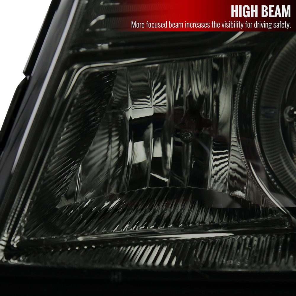 Fits 1998-2000 Ford Ranger Halo Projector Headlights (Chrome Housing/Smoked Lens) - Image 10